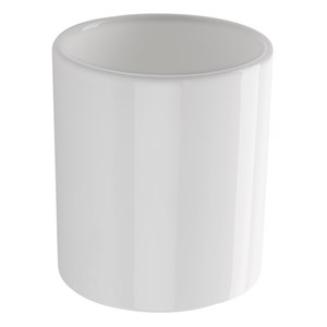 bicchiere portaspazzolino da appoggio in ceramica bianca